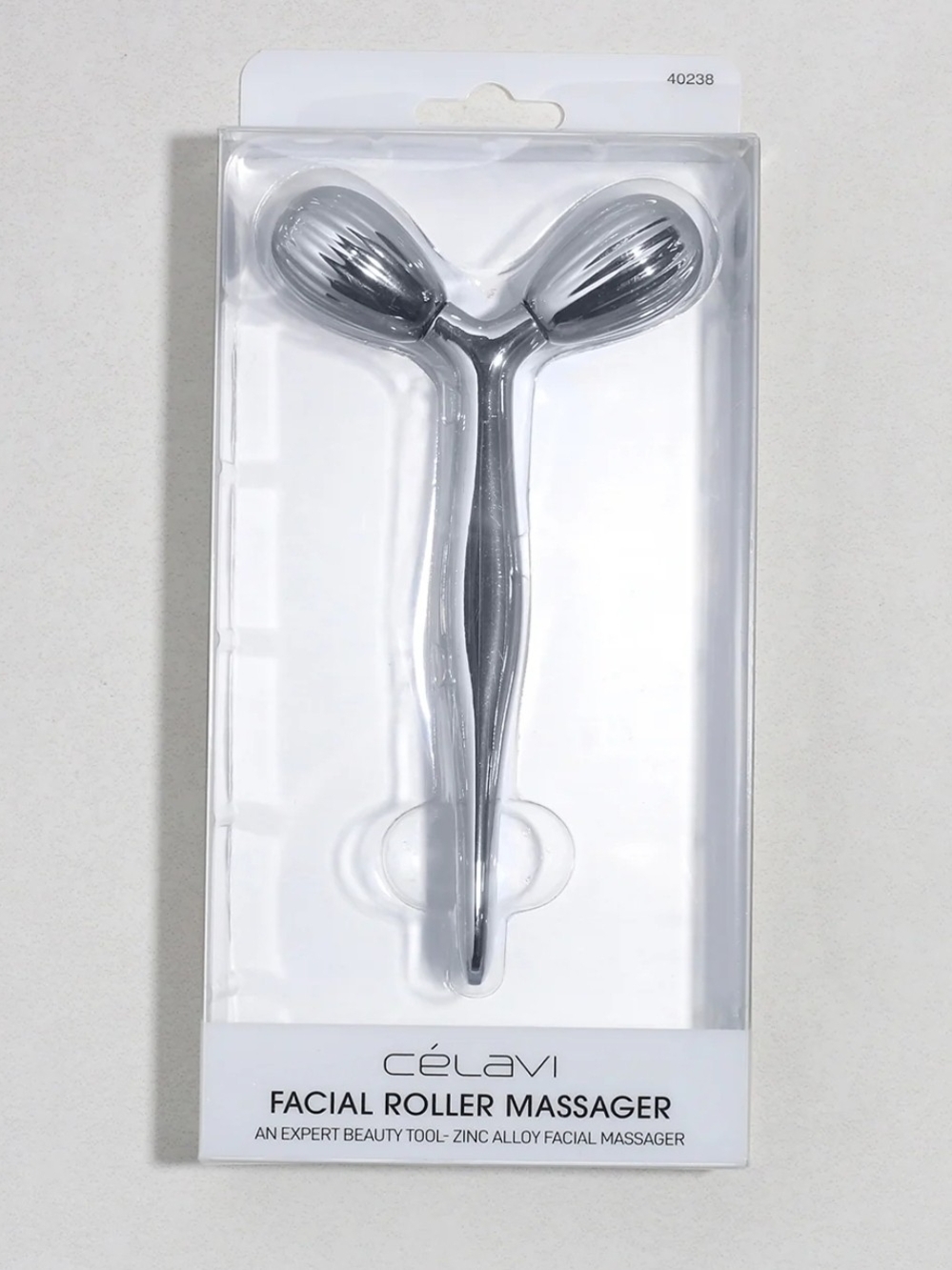 Célavi Silver Dual-Head Facial Roller Massager BNIB